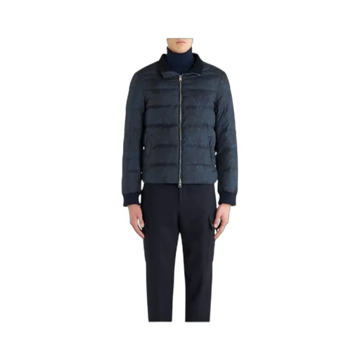 Paisley-Printed Zip-Up Padded Jacket