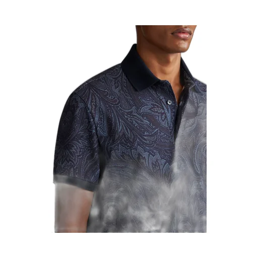 Paisley-Printed Short-Sleeved Polo Shirt