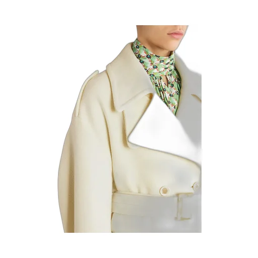 Double-Breasted Belted Long-Sleeved Coat