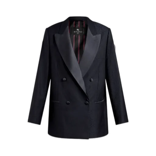 Double-Breasted Jacquard Jacket