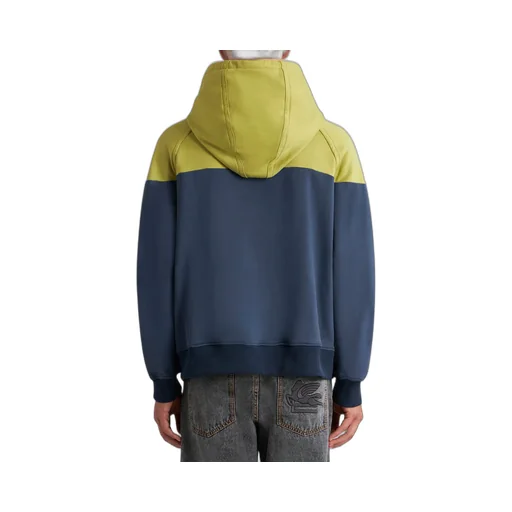 Pegaso-Embroidered Two-Toned Drawstring Hoodie