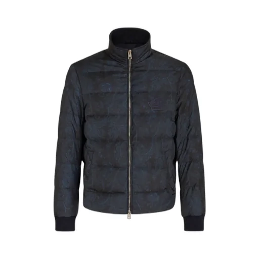 Paisley-Printed Zip-Up Padded Jacket