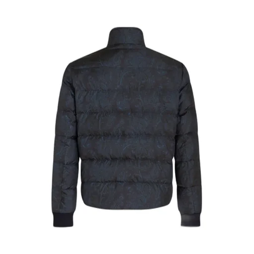 Paisley-Printed Zip-Up Padded Jacket