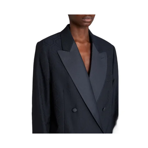 Double-Breasted Jacquard Jacket