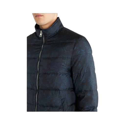 Paisley-Printed Zip-Up Padded Jacket