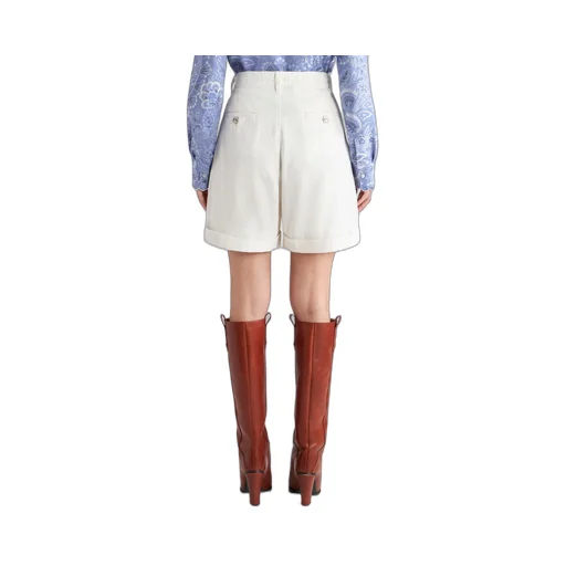 Chevron High-Waist Bermuda Shorts