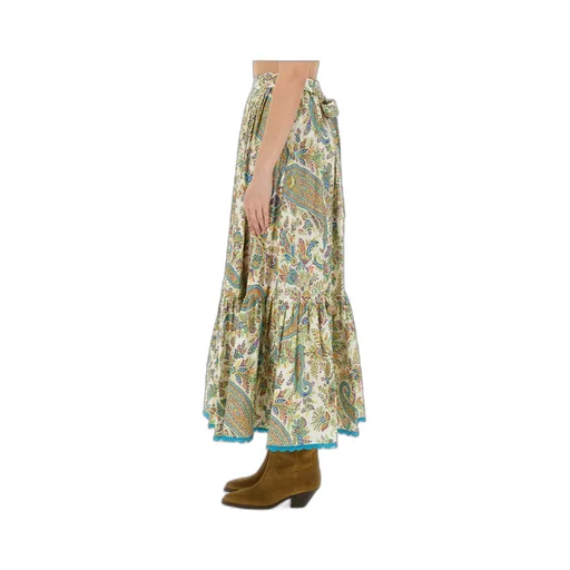 Paisley-Printed Belted Skirt