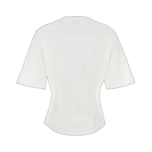 Pegaso-Motif Crewneck Cropped T-Shirt