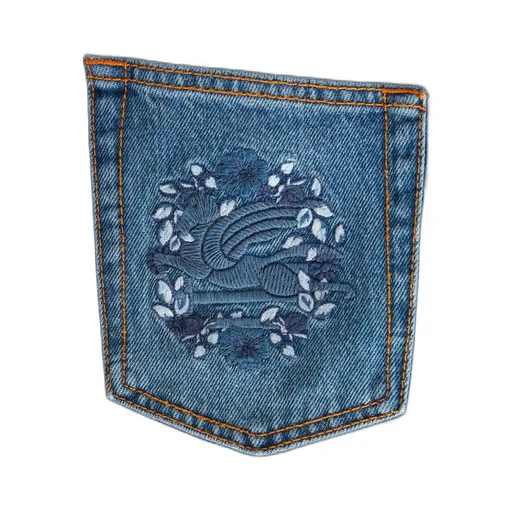 High-Waist Pegaso-Embroidered Wide-Leg Jeans