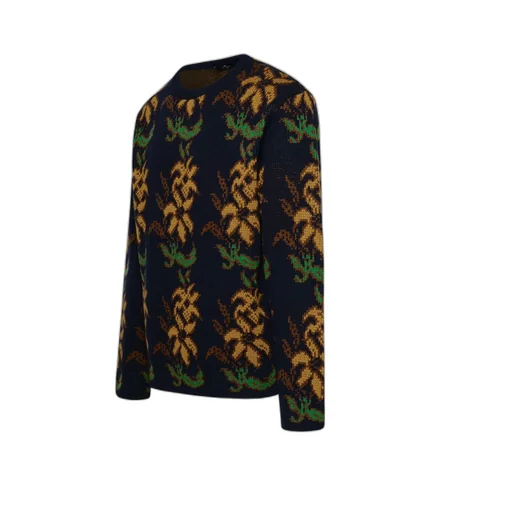 Floral Intarsia Knitted Crewneck Jumper