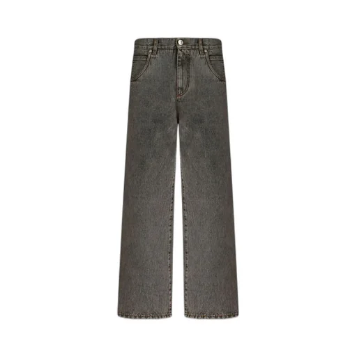Logo Embroidered Straight-Leg Jeans