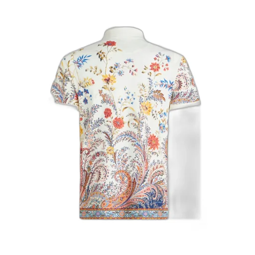 Floral Paisley-Print Straight Hem Polo Shirt
