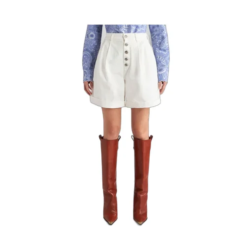 Chevron High-Waist Bermuda Shorts