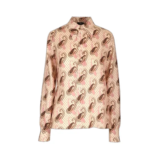 Paisley Print Collared Button-Up Shirt