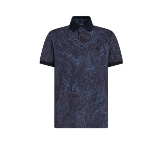 Paisley-Printed Short-Sleeved Polo Shirt