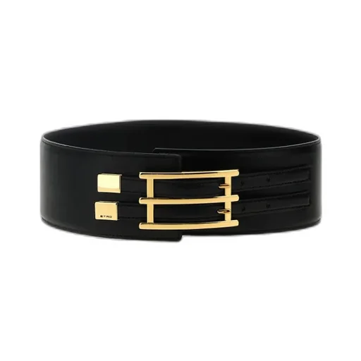 Logo Engraved Rectangle-Buckle Belt