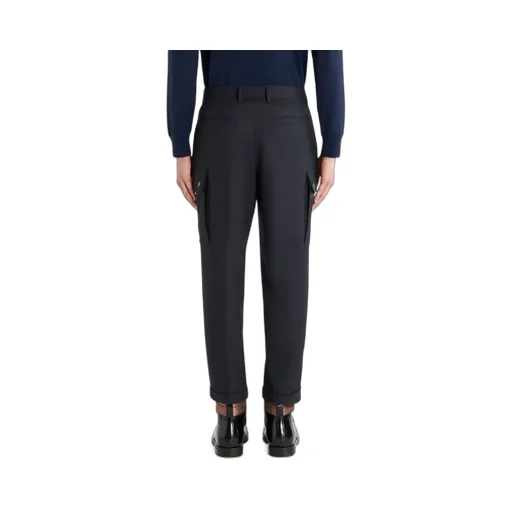 Cargo-Pockets Stretched Tapered Trousers