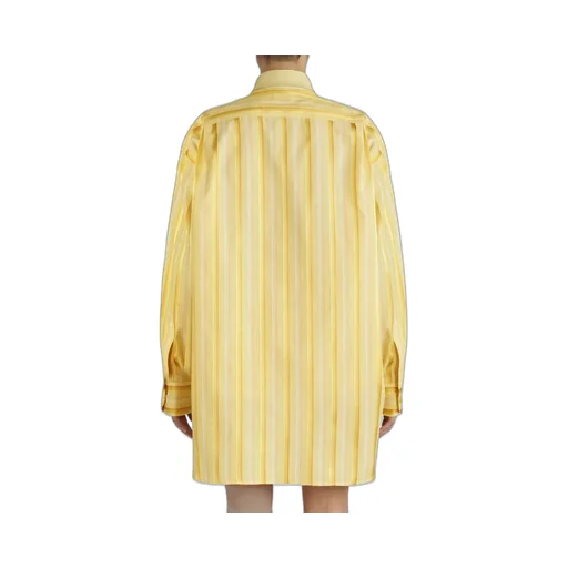 Logo Embroidered Striped Shirt Dress