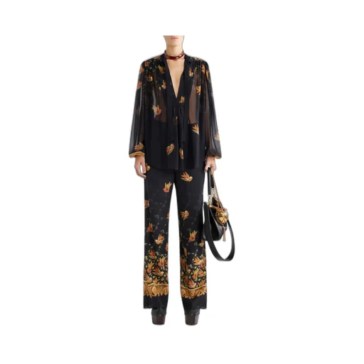 Paisley Printed Straight Leg Trousers
