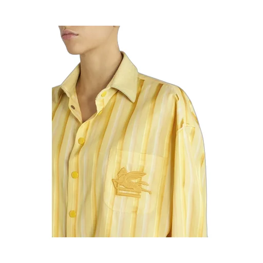Logo Embroidered Striped Shirt Dress