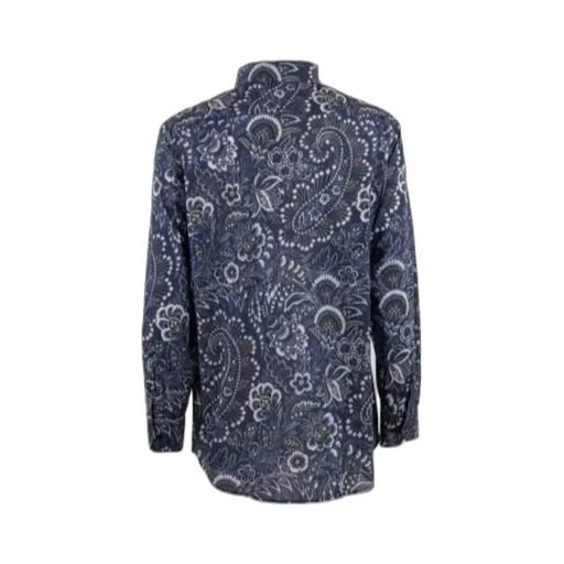 Pattern-Printed Button-Up Shirt