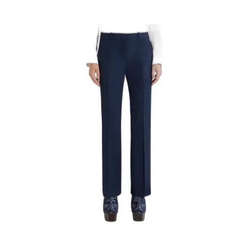 Pressed-Crease Straight Leg Tailored Trousers