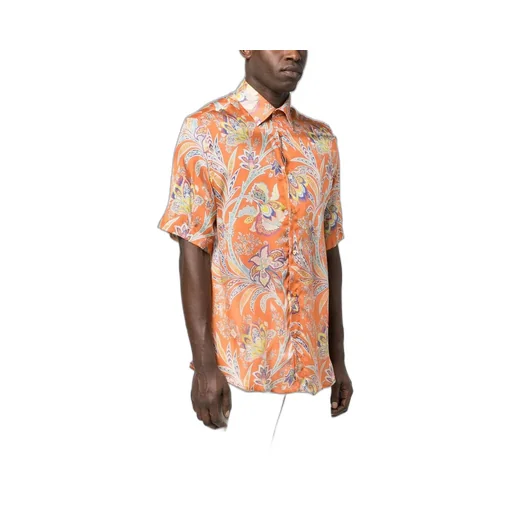 Paisley Print Collared Button-Up Shirt