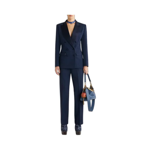 Pressed-Crease Straight Leg Tailored Trousers