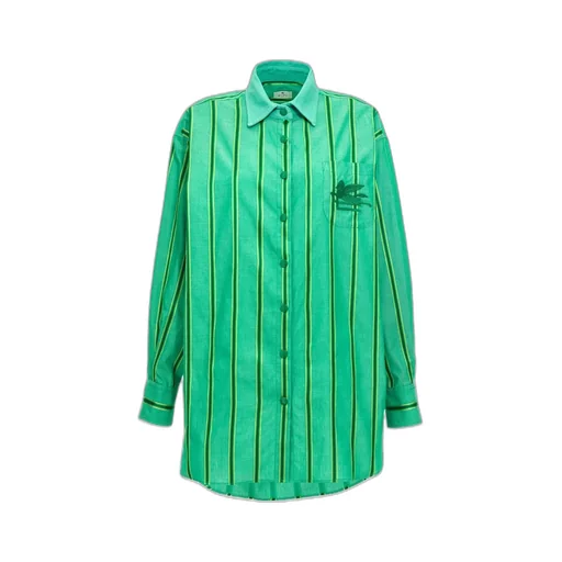 Logo Embroidered Striped Shirt