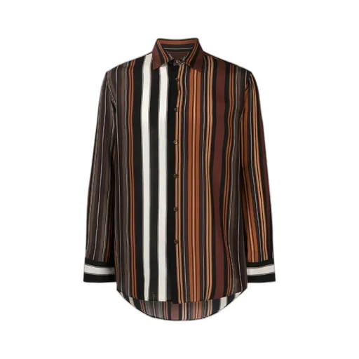Striped Collared Button-Up Shirt