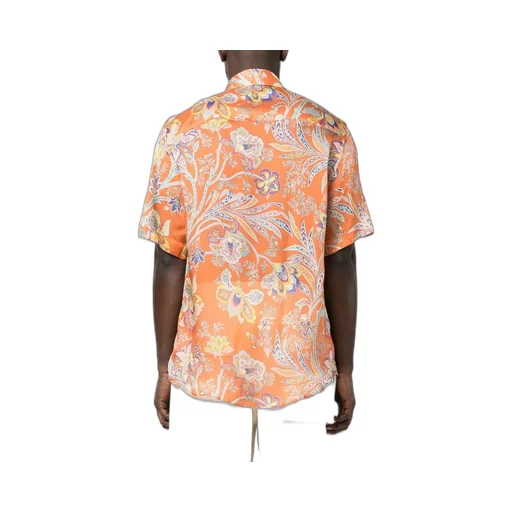 Paisley Print Collared Button-Up Shirt
