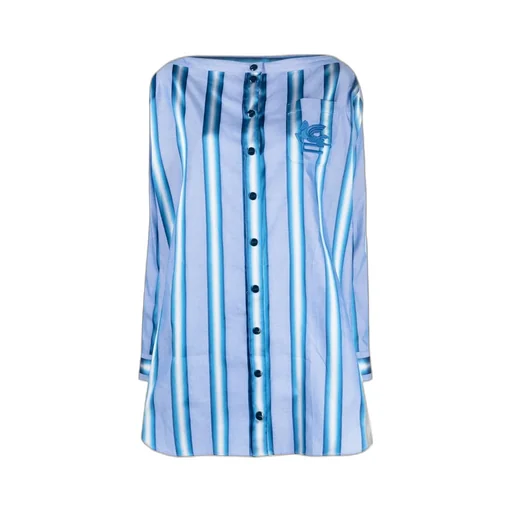 Logo Embroidered Striped Button-Up Shirt