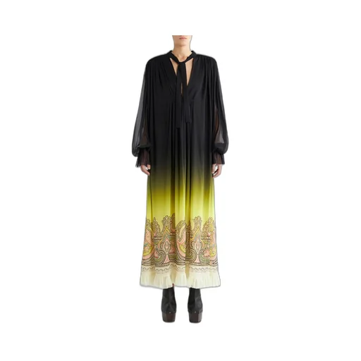 Gradient Effect V-Neck Dress