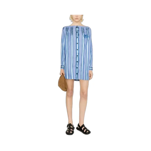 Logo Embroidered Striped Button-Up Shirt