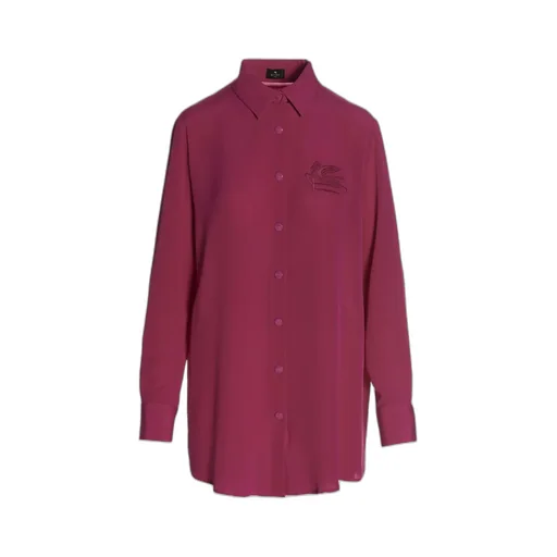 Logo Embroidered Long-Sleeved Shirt