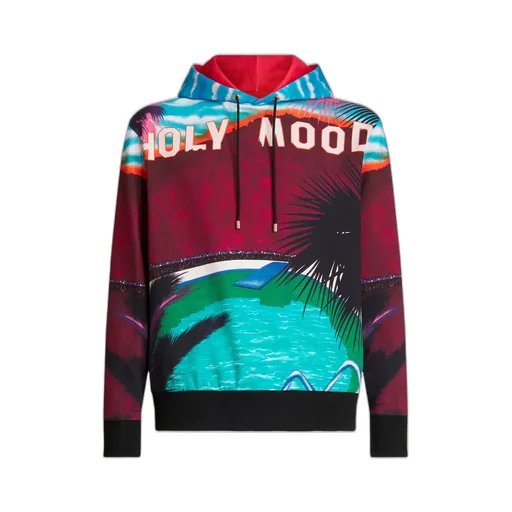 Graphic Printed Drawstring Hoodie