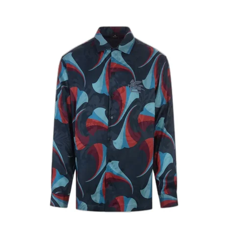 Logo Embroidered Floral-Printed Bowling Shirt