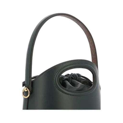 Saturno Logo Embossed Drawstring Bucket Bag