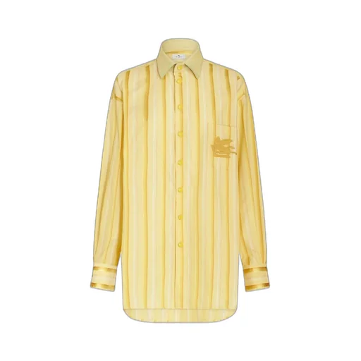 Logo Embroidered Striped Shirt Dress