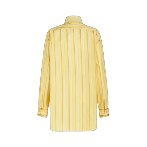 Logo Embroidered Striped Shirt Dress