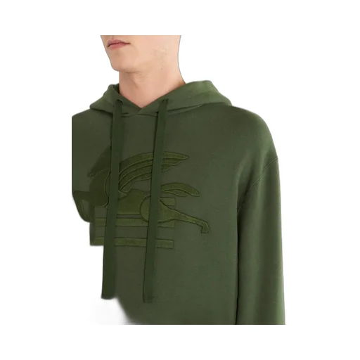 Logo Embroidered Drawstring Hoodie