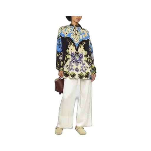 Floral Print Round Neck Blouse