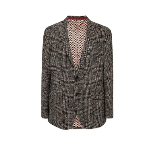 Single-Breasted Checked Blazer