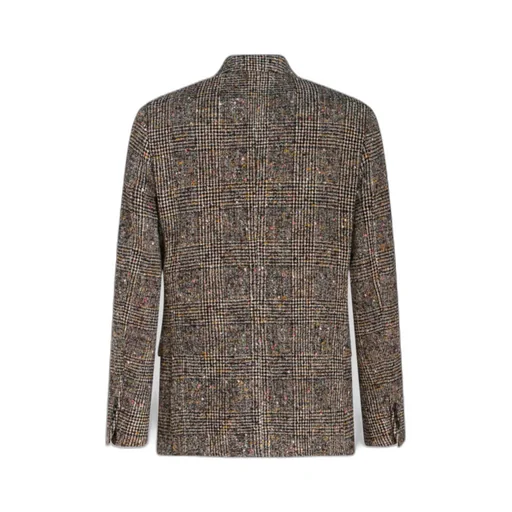 Single-Breasted Checked Blazer