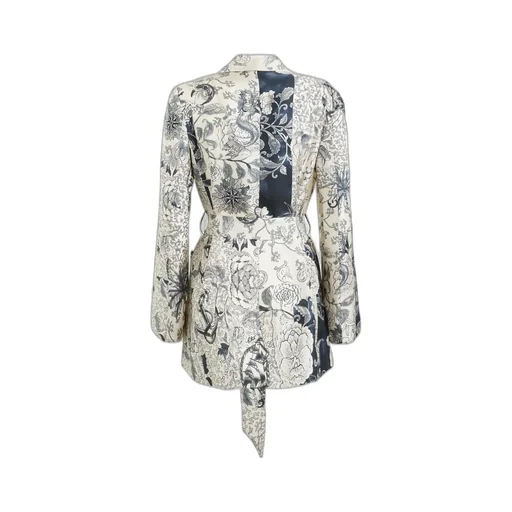 Floral Printed Belted Jacket
