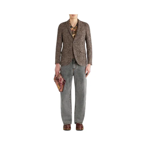 Single-Breasted Checked Blazer