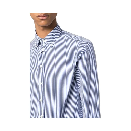 Striped Curved Hem Shirt
