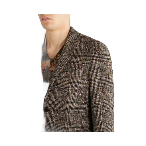 Single-Breasted Checked Blazer