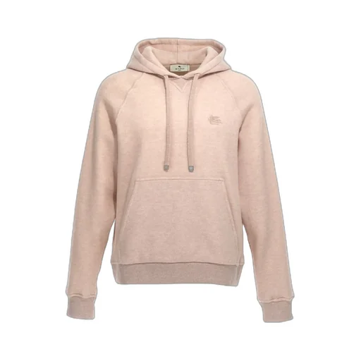 Logo Embroidered Knit Drawstring Hoodie