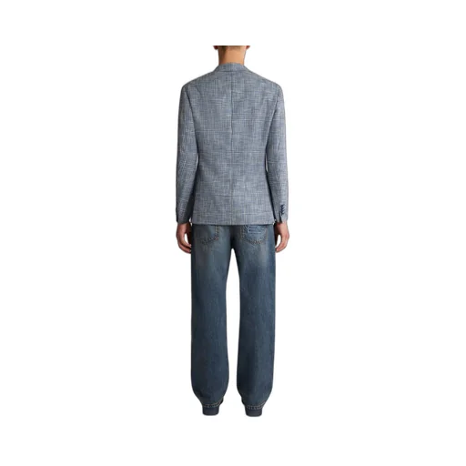 Checked Single-Breasted Blazer